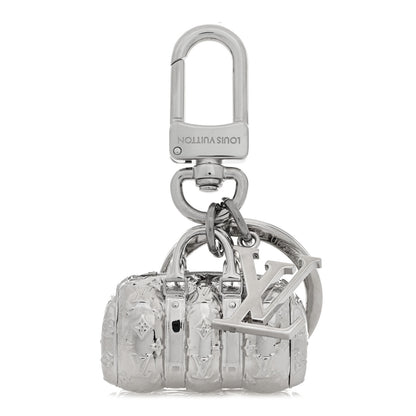 Louis Vuitton Metal Blown Up Keepall Figurine Bag Charm Key Holder Silver 1 of 3