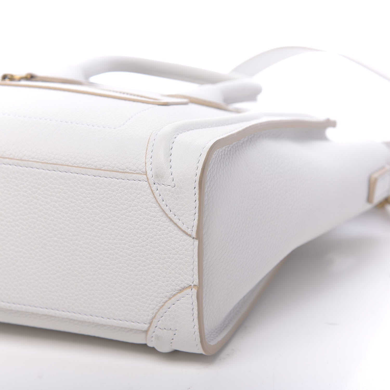 Celine Drummed Calfskin Nano Luggage Optic White 10 of 10