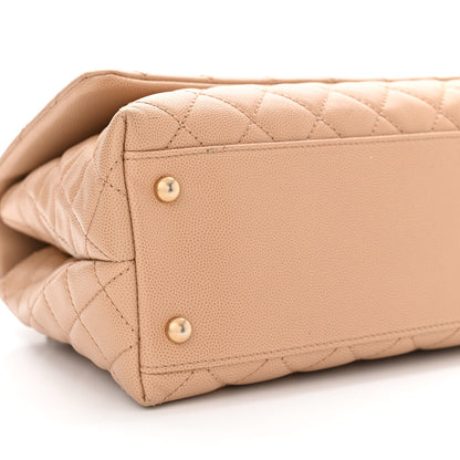 Chanel Caviar Lizard Embossed Quilted Small Coco Handle Flap Beige 9 of 11