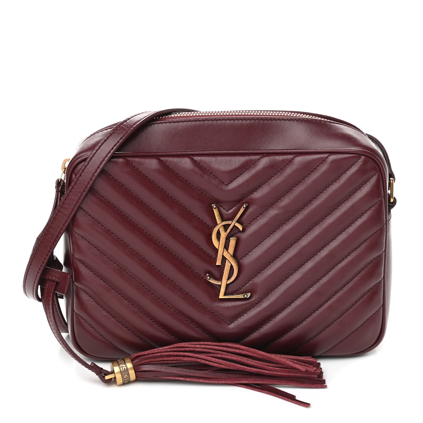 Calfskin Matelasse Monogram Lou Camera Bag Dark Legion Red
