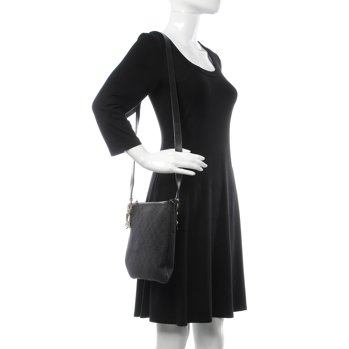 Monogram Flat Messenger Bag Black