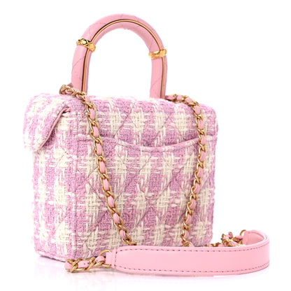 Chanel Tweed Handle Crush Small Vanity Case Pink Ecru 3 of 9