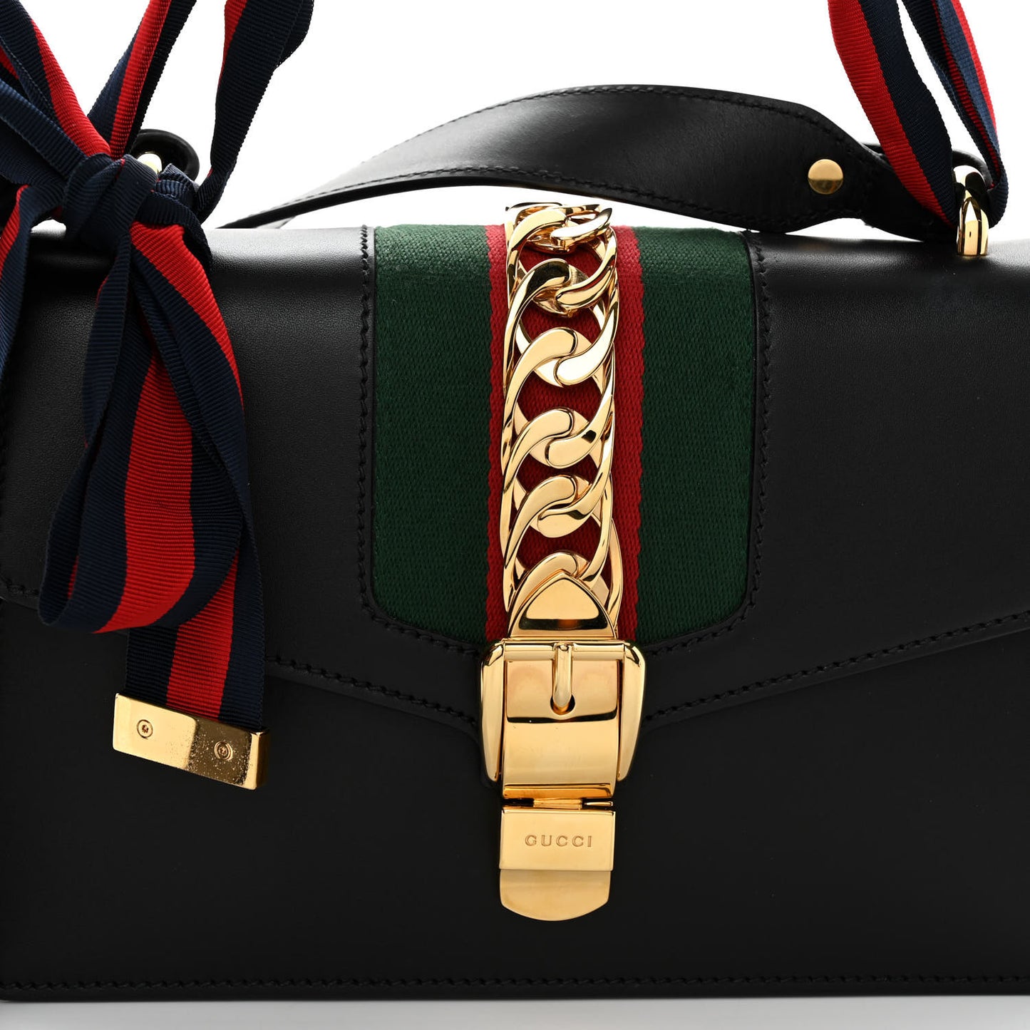 Calfskin Small Sylvie Shoulder Bag Black