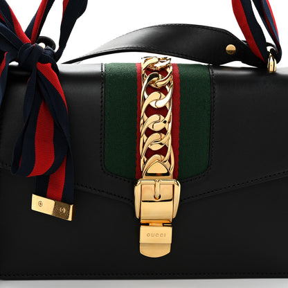 Gucci Calfskin Small Sylvie Shoulder Bag Black 8 of 10