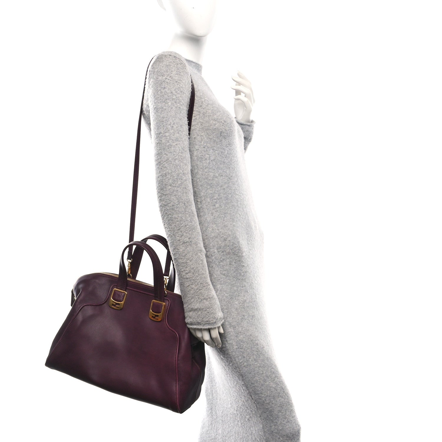 Fendi Vitello Dolce Marmol Large Chameleon Tote Ametista 2 of 10