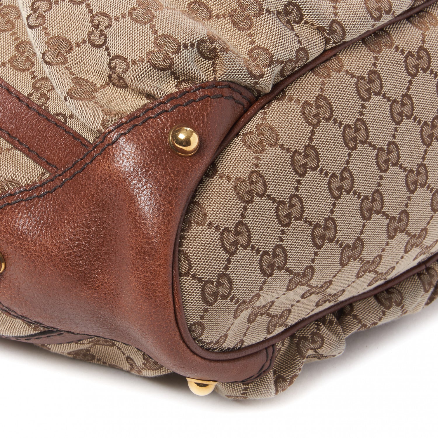 Gucci Monogram Medium Jockey Tote Dark Brown 6 of 11