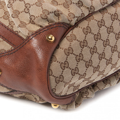 Gucci Monogram Medium Jockey Tote Dark Brown 6 of 11