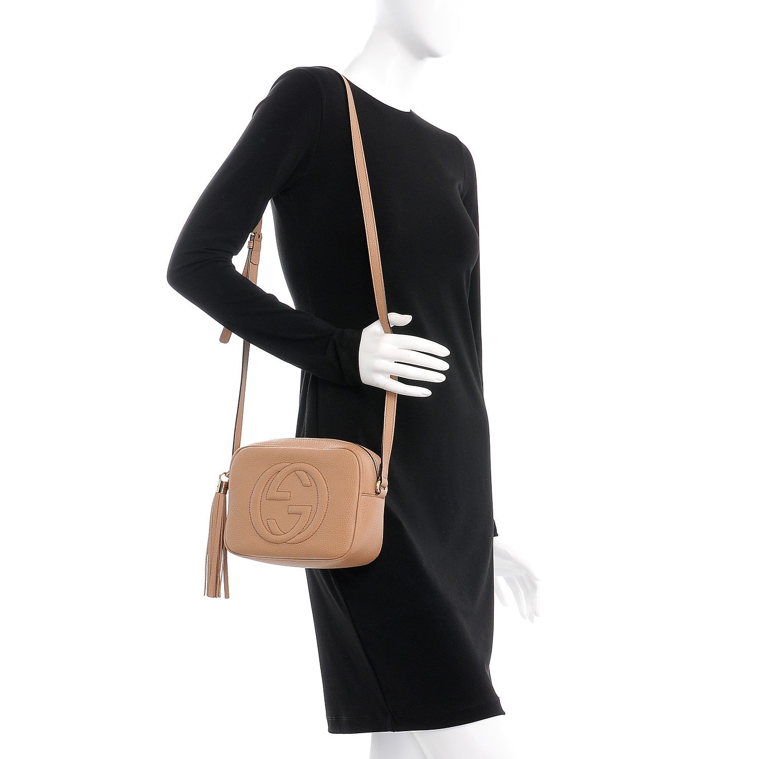 Gucci Pebbled Calfskin Small Soho Disco Bag Camelia 2 of 9