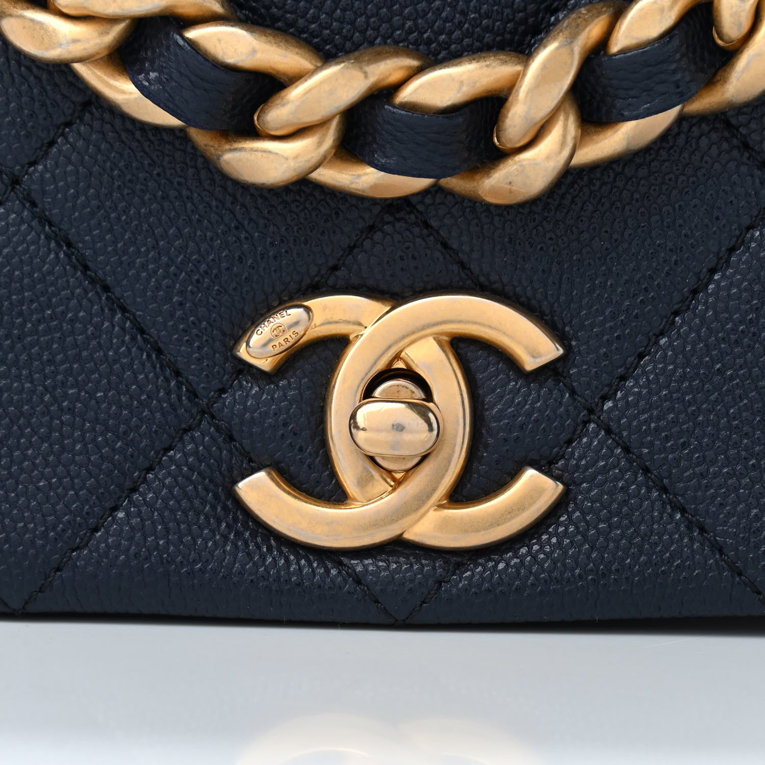 Chanel Caviar Quilted Small Fashion Therapy Flap Bag Navy Blue 10 of 10