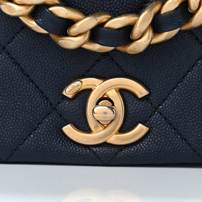 Chanel Caviar Quilted Small Fashion Therapy Flap Bag Navy Blue 10 of 10