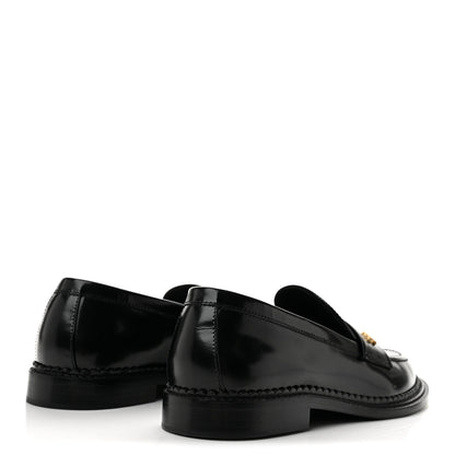 Chanel Shiny Calfskin Pearl CC Loafers 39 Black 5 of 10