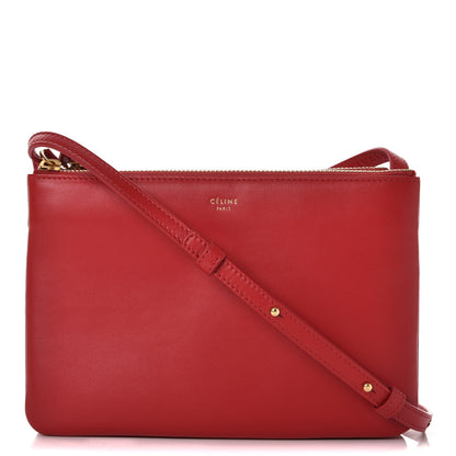 Celine Lambskin Small Trio Crossbody Bag Red 1 of 9
