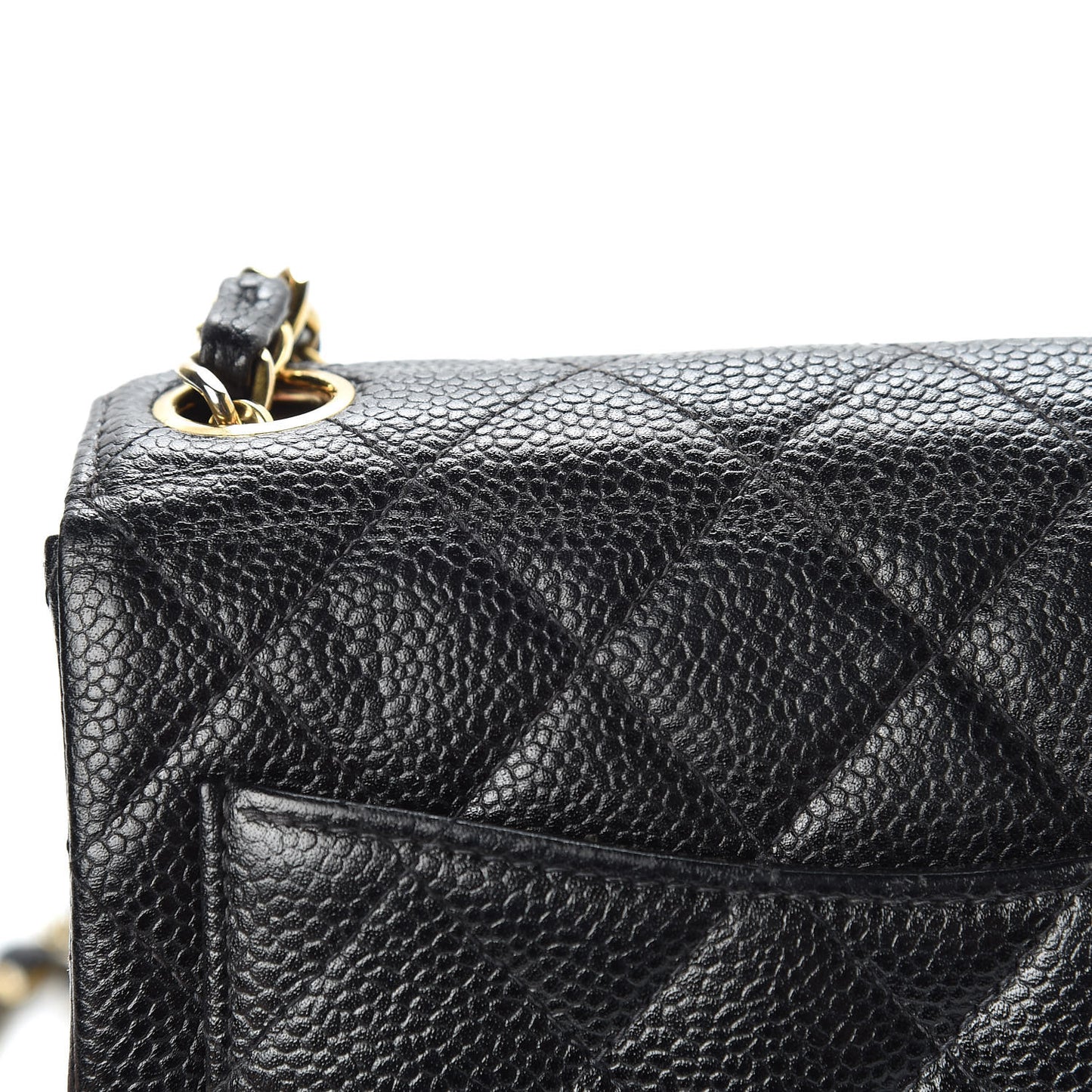 Caviar Quilted Mini Square Flap Black