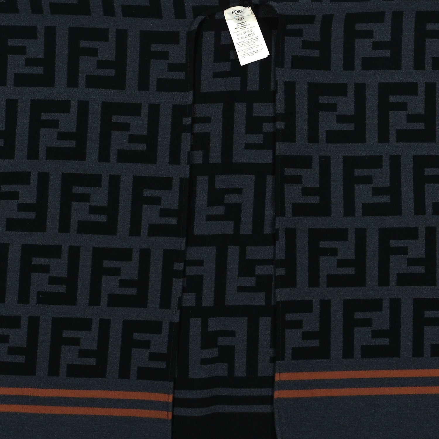 Fendi Wool Silk FF Poncho Black 3 of 3