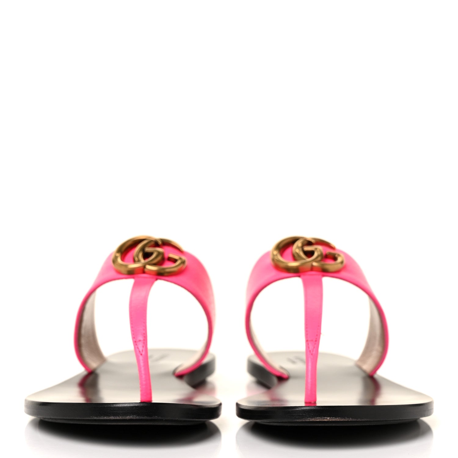Gucci Calfskin GG Marmont Thong Sandals 36.5 Fuxia Fluo 2 of 8