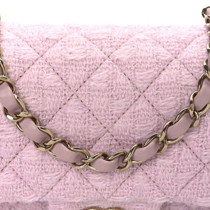 Chanel Tweed Quilted Mini Rectangular Flap Light Pink 8 of 10