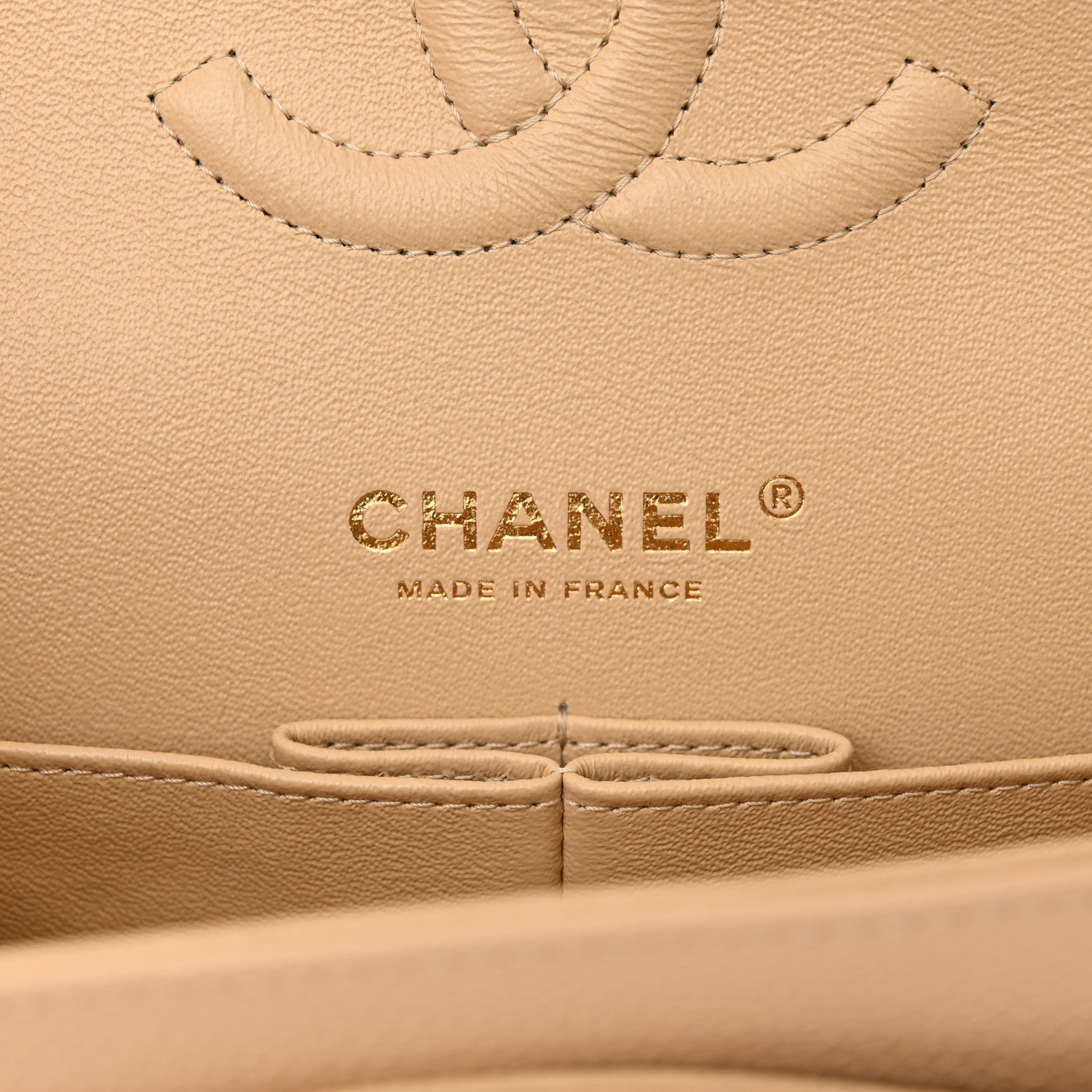 Chanel Caviar Quilted Medium Double Flap Beige 6 of 10