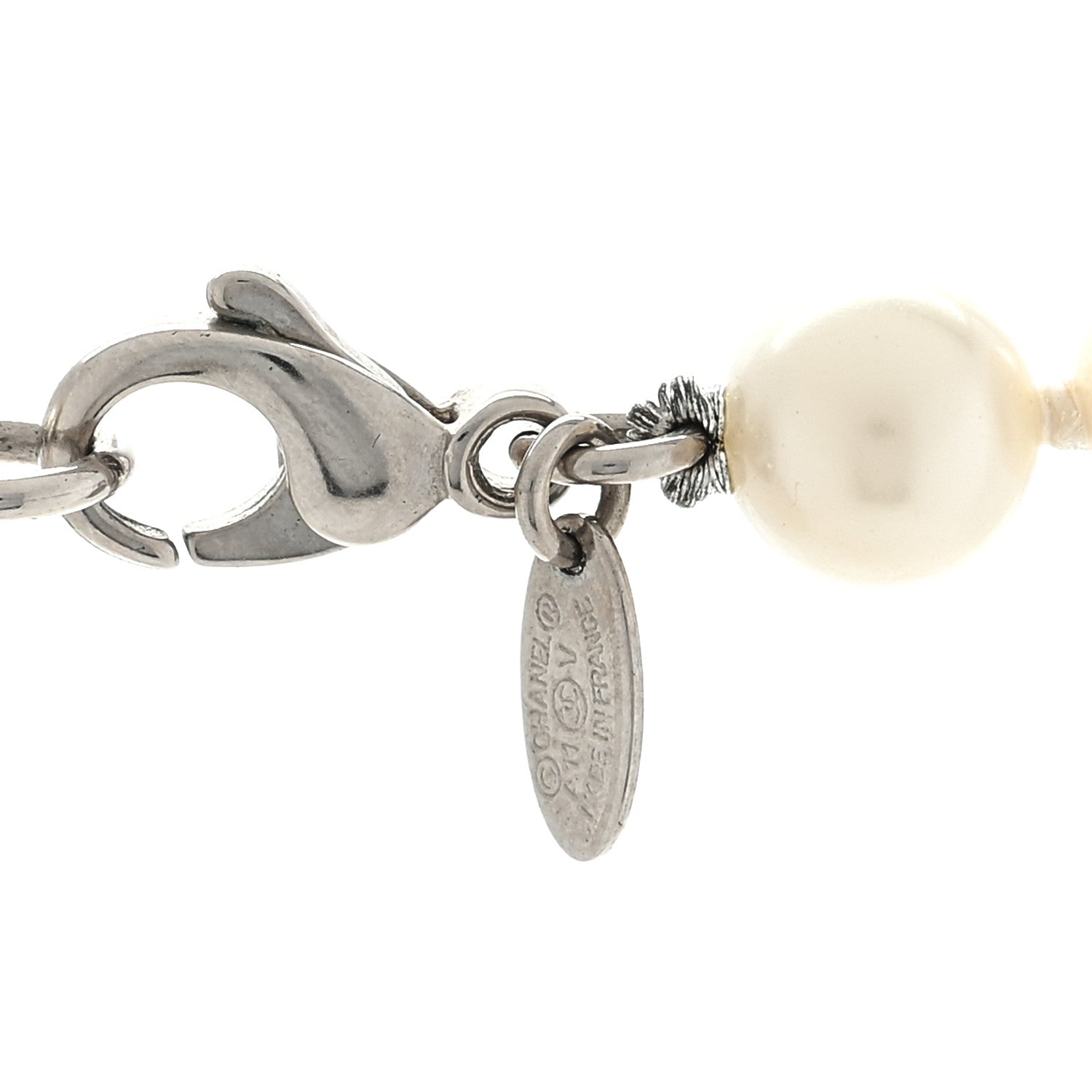 Chanel Pearl Resin CC Long Necklace Gold 4 of 4