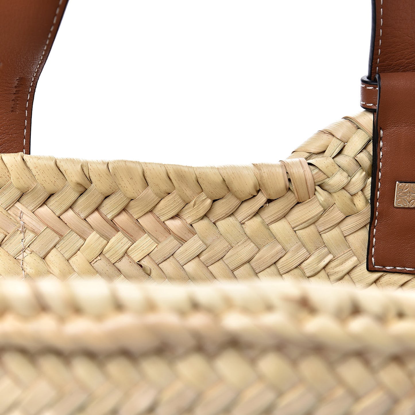 Raffia Small Basket Tote Bag Natural Orange