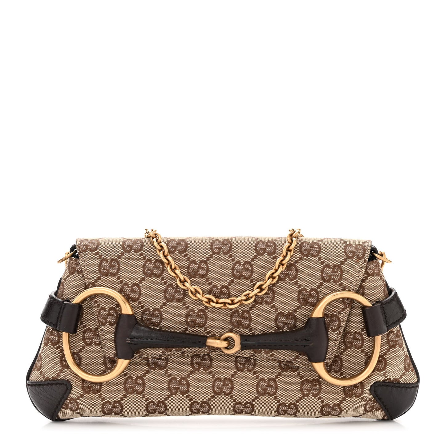 Monogram Horsebit Clutch Dark Brown