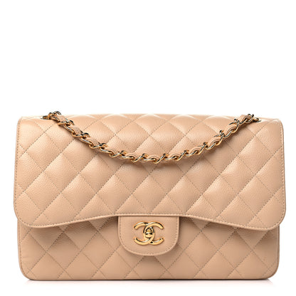 Chanel Caviar Quilted Jumbo Double Flap Beige Clair 1 of 13