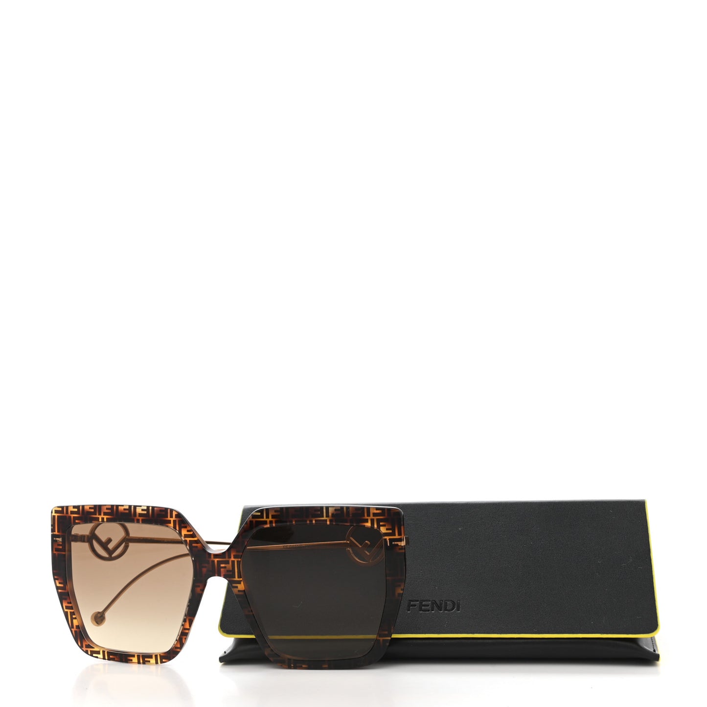 Acetate Metal F is Fendi FF Butterfly Sunglasses FF 0410/S Havana