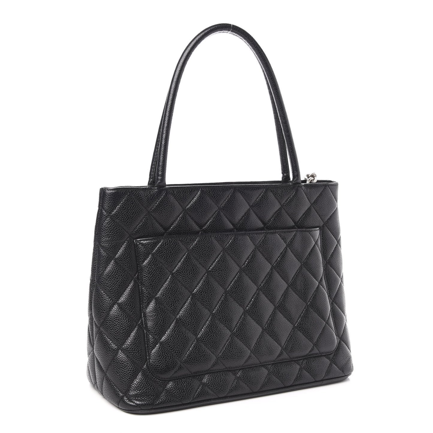 Caviar Quilted Medallion Tote Black