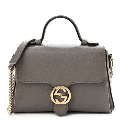 Gucci Dollar Calfskin Interlocking G Top Handle Shoulder Bag Loess 1 of 13