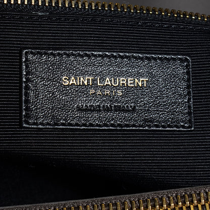 Saint Laurent Lambskin Matelasse Chevron Monogram Large Shopping Bag Grey 5 of 9