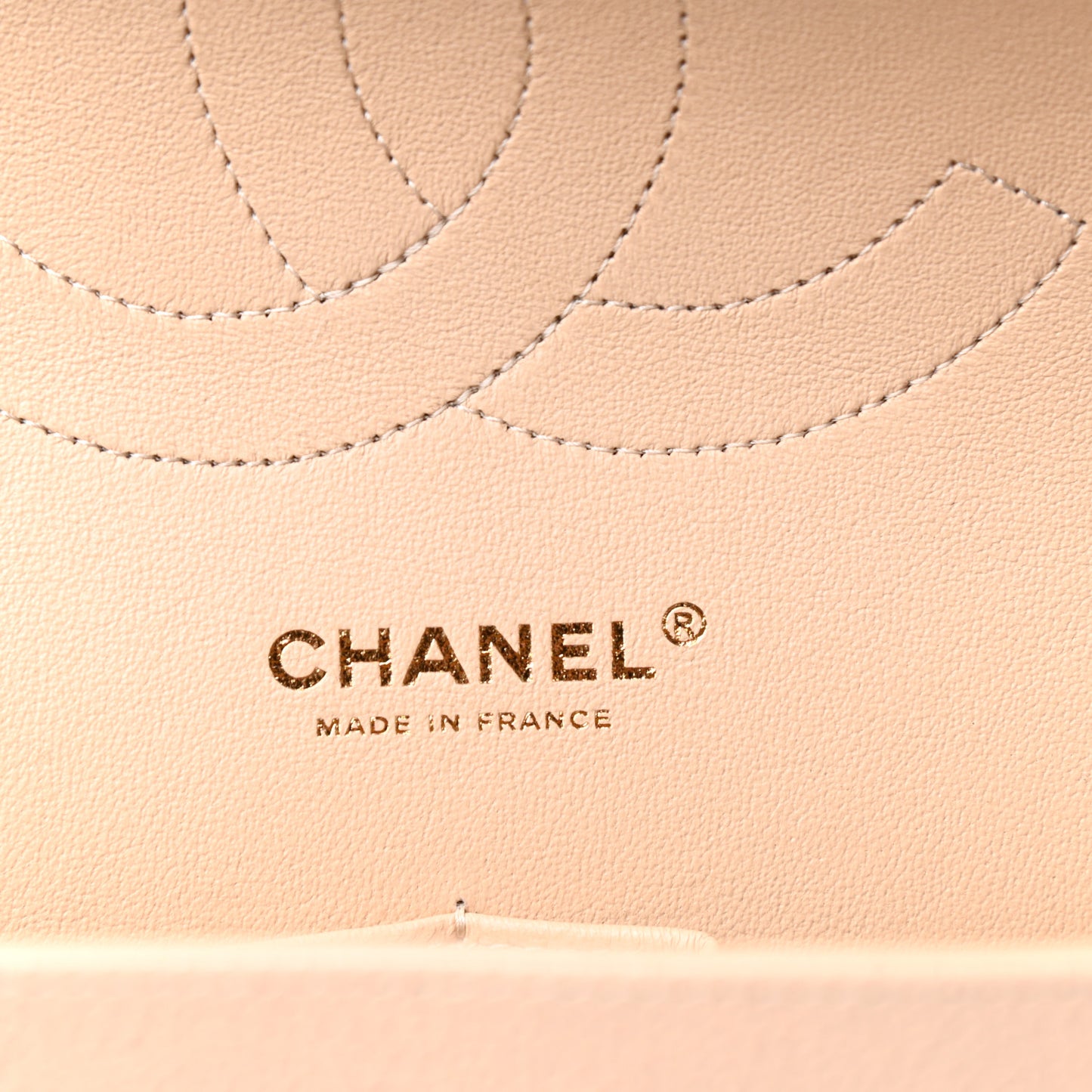 Caviar Quilted Jumbo Double Flap Beige