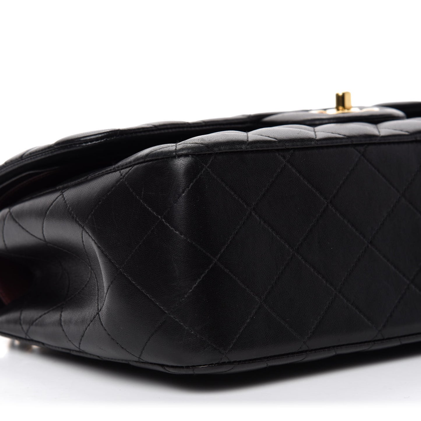 Lambskin Quilted Jumbo Double Flap Black