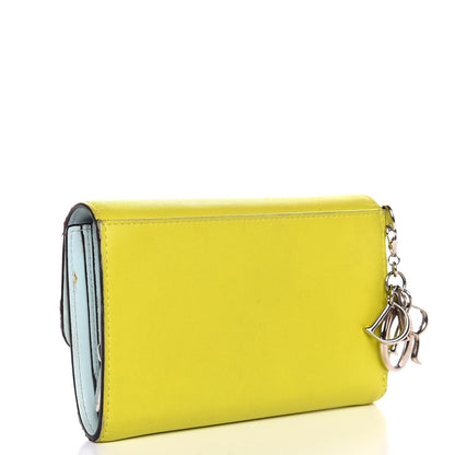 Christian Dior Smooth Calfskin Bi-Color Diorissimo Wallet Jaune Fluo 3 of 10