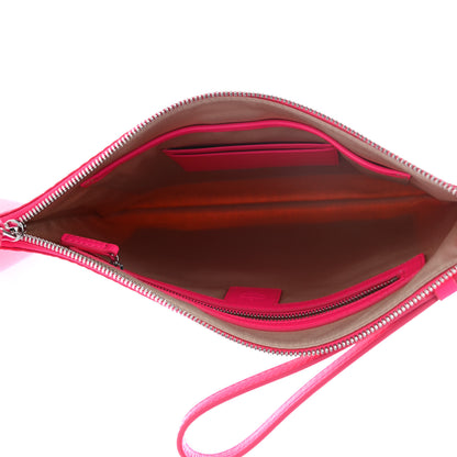 MCM Visetos Wristlet Zip Pouch Neon Pink 5 of 7
