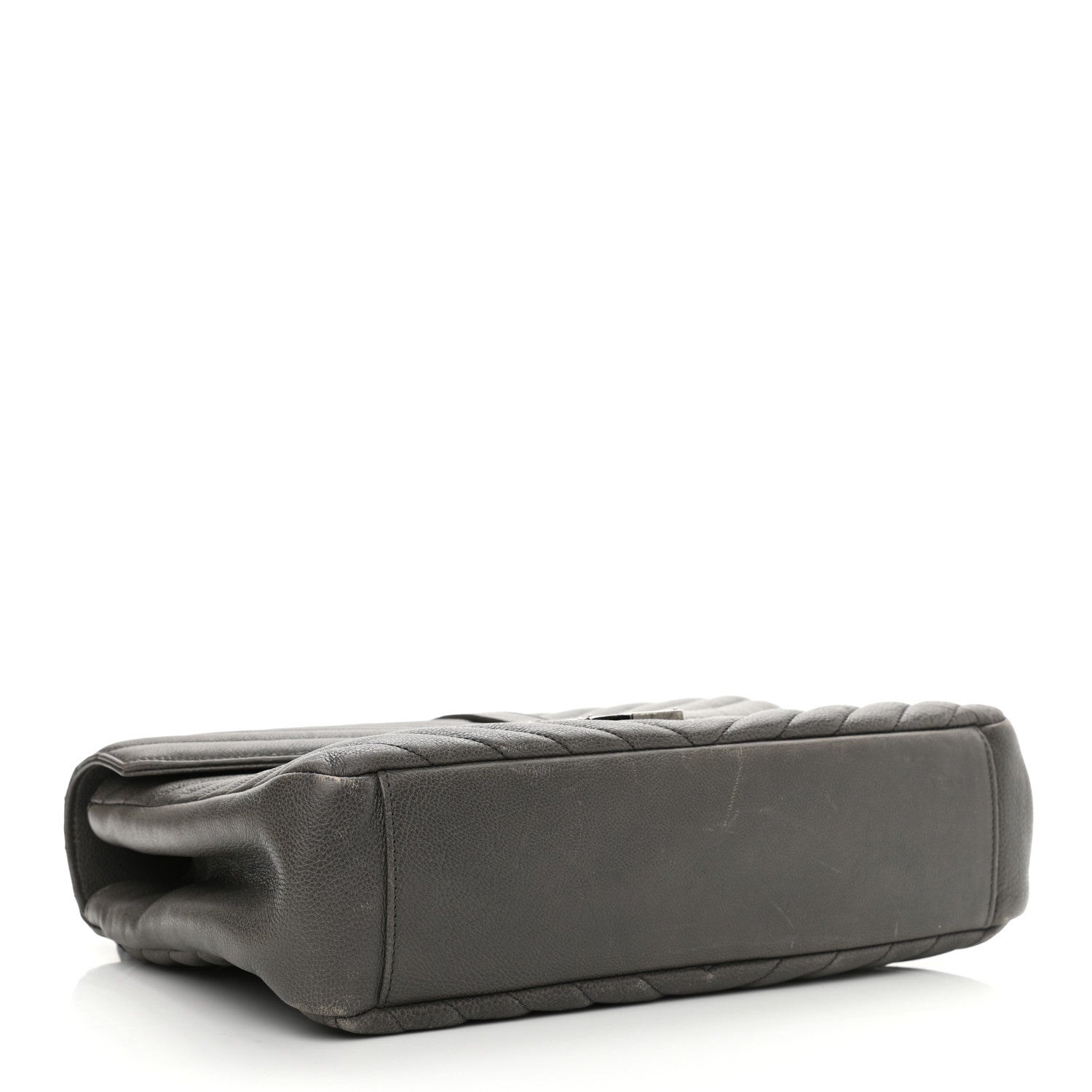 Saint Laurent Sheepskin Matelasse Chevron Monogram Large College Satchel Dark Anthracite 3 of 10