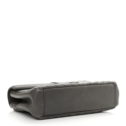Saint Laurent Sheepskin Matelasse Chevron Monogram Large College Satchel Dark Anthracite 3 of 10
