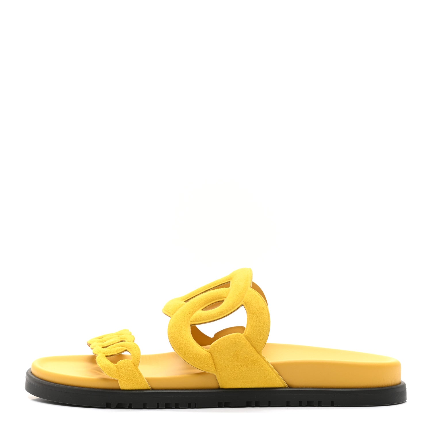 Hermes Suede Goatskin Extra Sandals 39 Jaune Sable 1 of 8