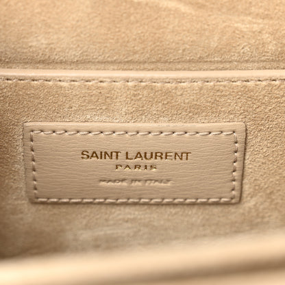 Saint Laurent Smooth Calfskin Suede Medium Bellechasse Bag Dark Beige 6 of 10