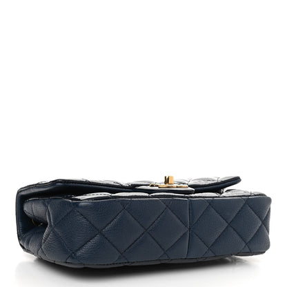 Chanel Patent Goatskin Quilted Medium CC Eyelet Flap Blue 4 of 12
