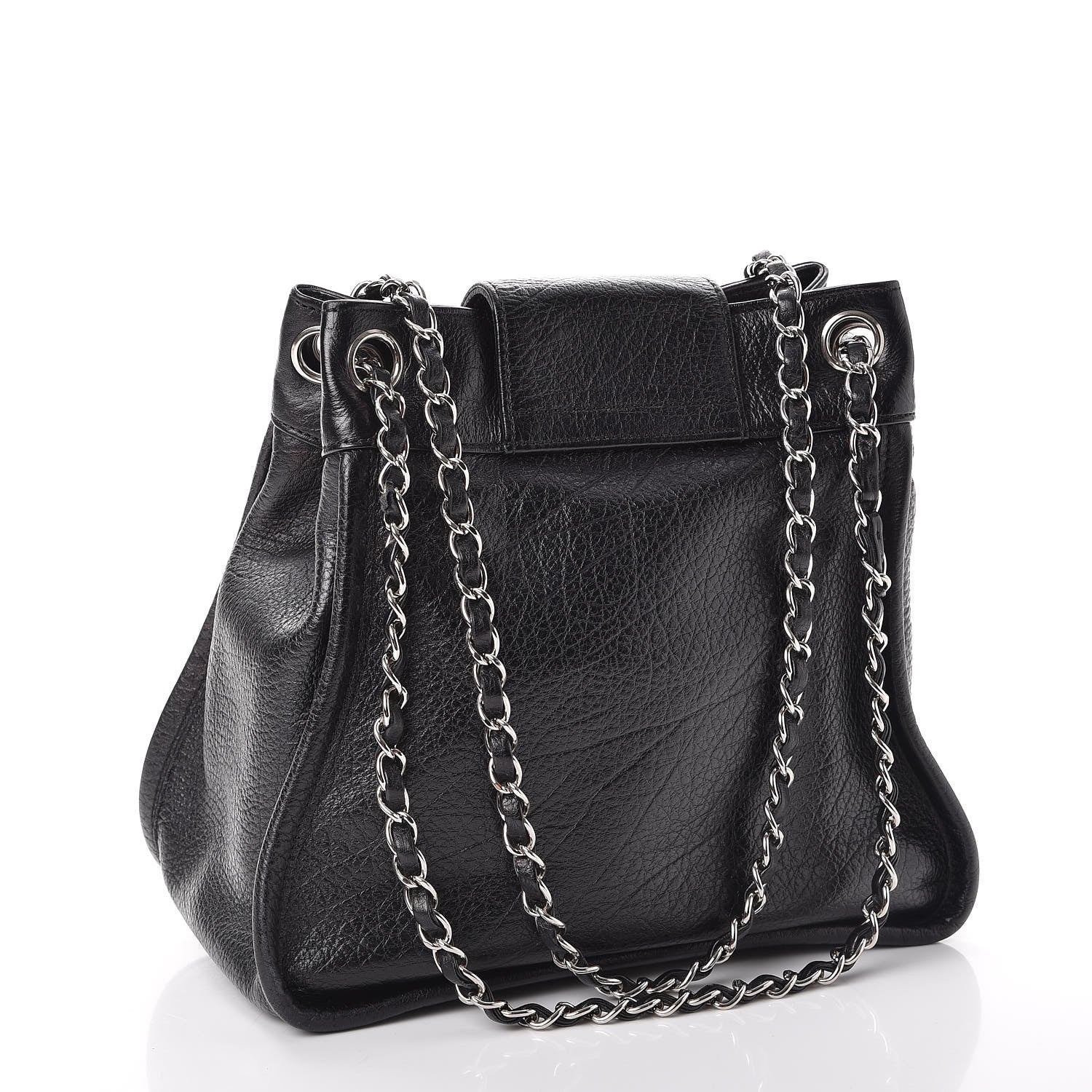 Chanel Grained Calfskin Mademoiselle Accordion Flap Black 3 of 9