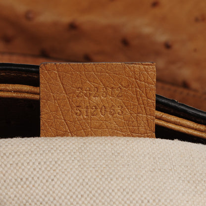 Gucci Ostrich Medium Bamboo Buckle Tote Tan 8 of 8