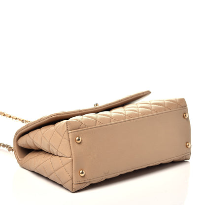 Chanel Caviar Quilted Small Coco Handle Flap Beige 5 of 10