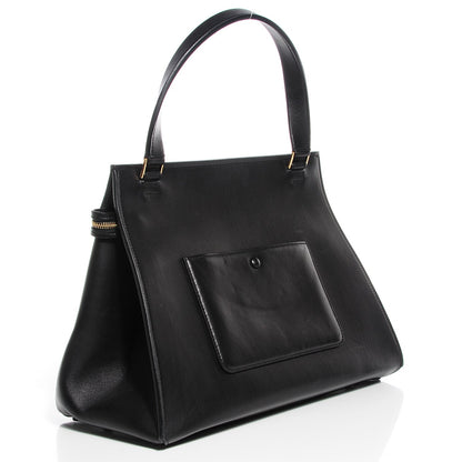 Celine Smooth Calfskin Large Bi-Color Edge Shoulder Bag Beige Black 3 of 7