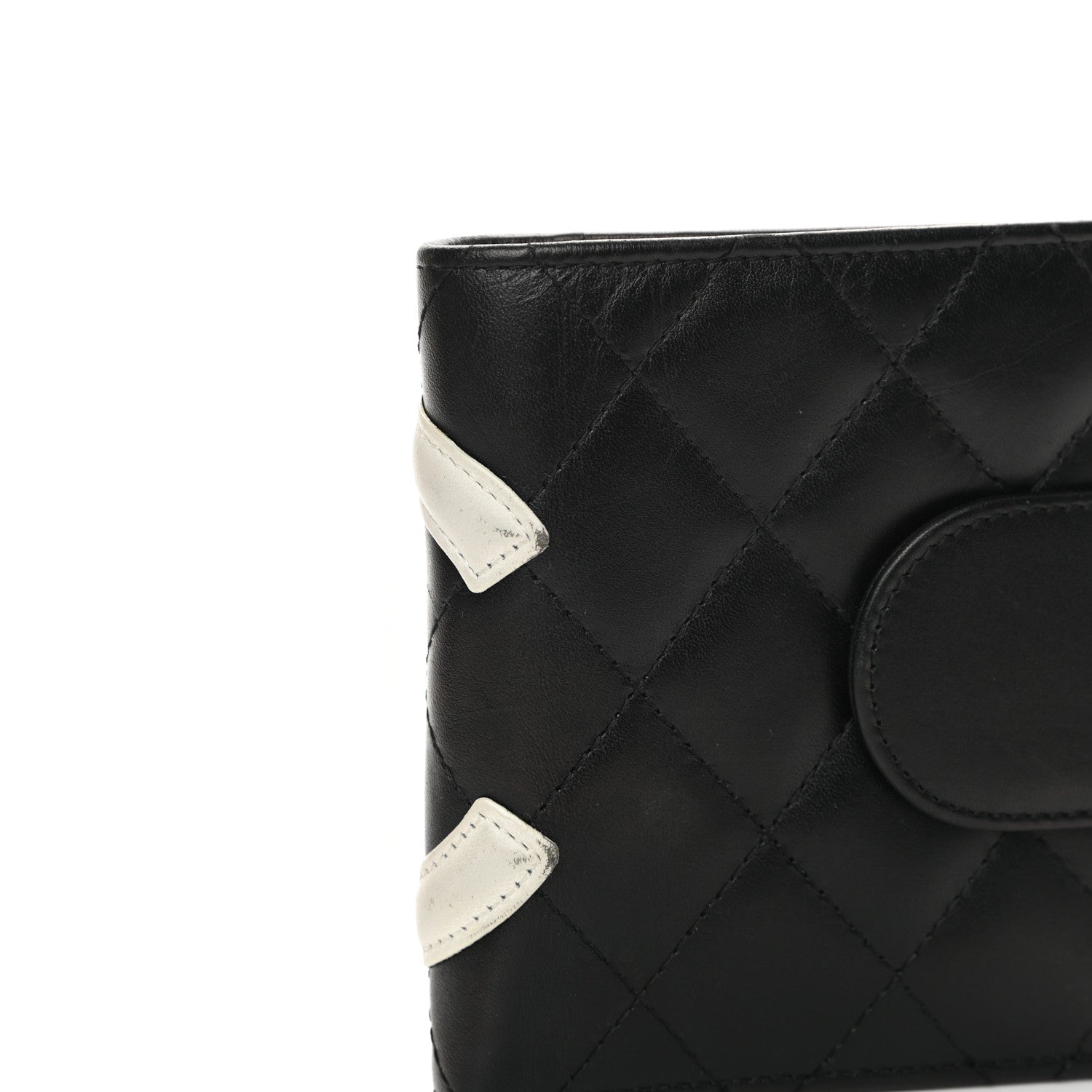 Chanel Calfskin Quilted Cambon Bi-Fold Wallet Black White 11 of 12