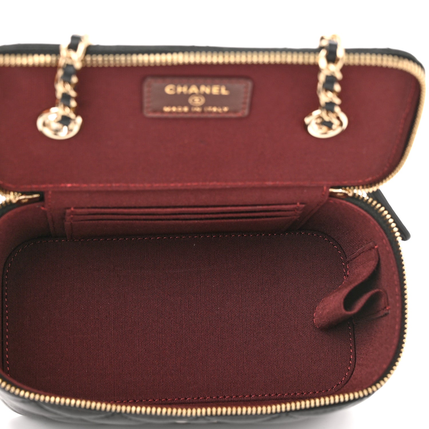 Chanel Lambskin Quilted Small Vanity Case With Chain Black 5 of 10