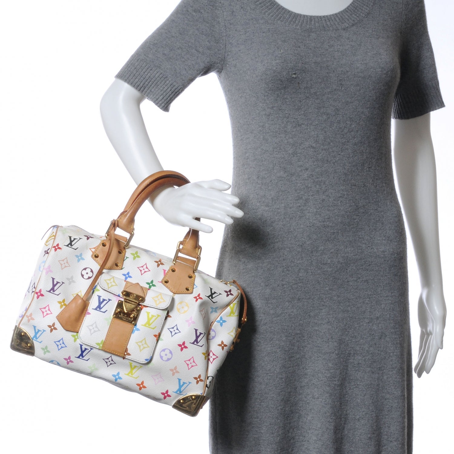 Louis Vuitton Monogram Multicolor Speedy 30 White 2 of 9