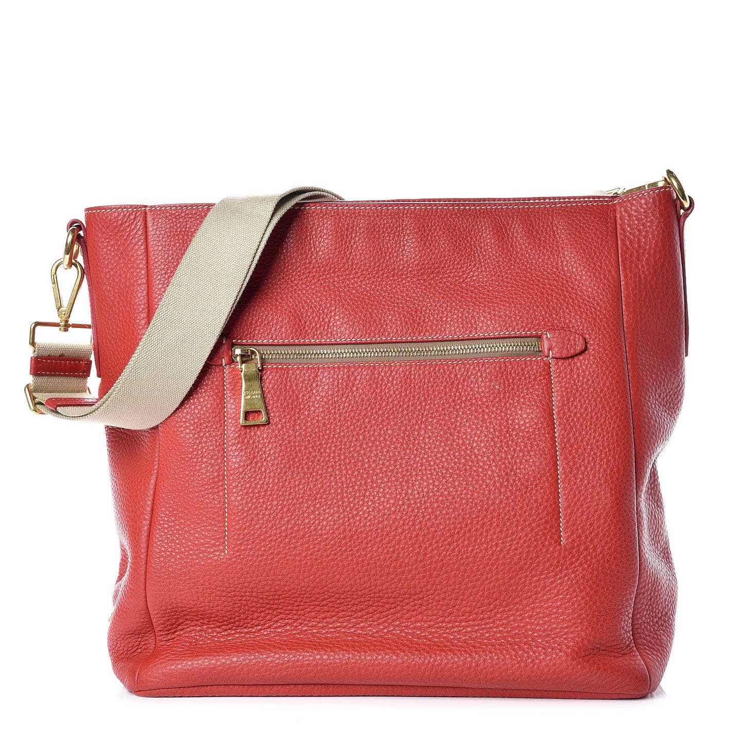 Vitello Daino Shoulder Bag Fuoco