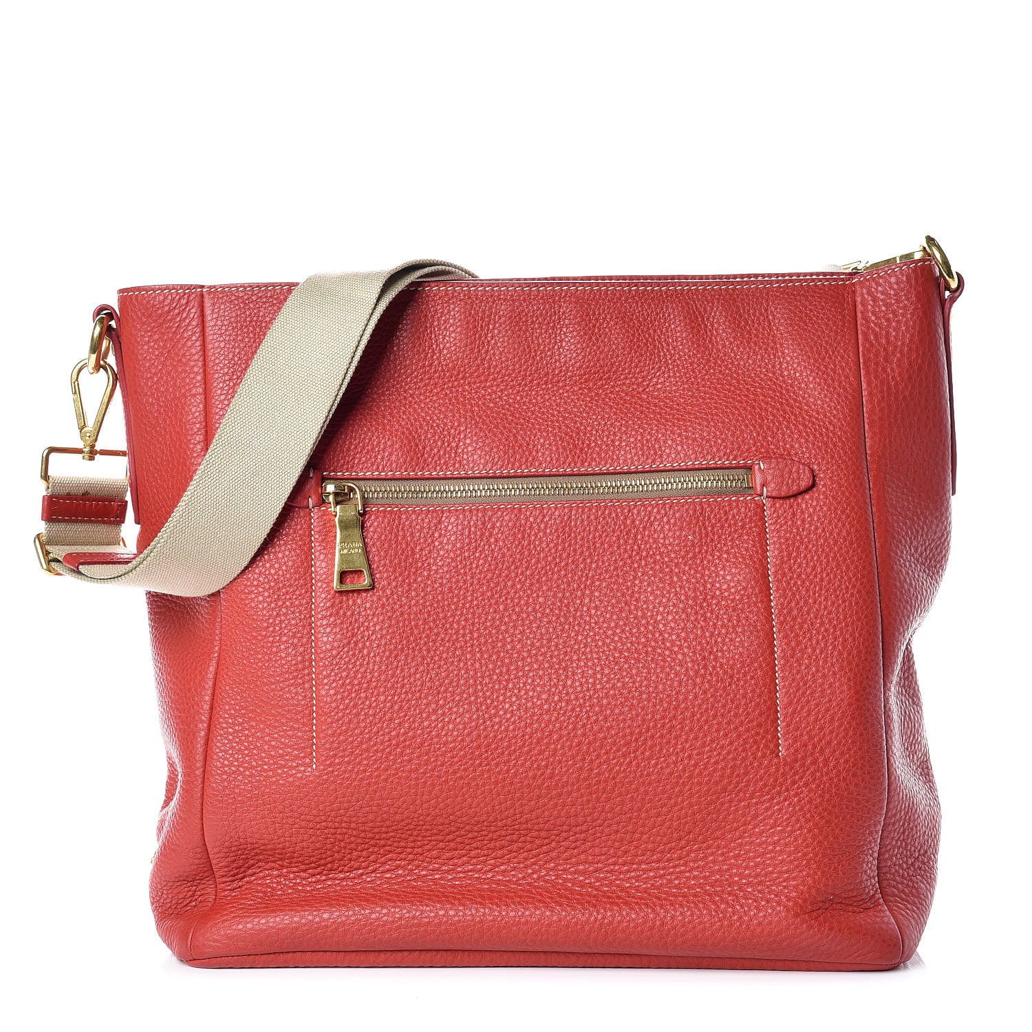 Prada Vitello Daino Shoulder Bag Fuoco 1 of 14