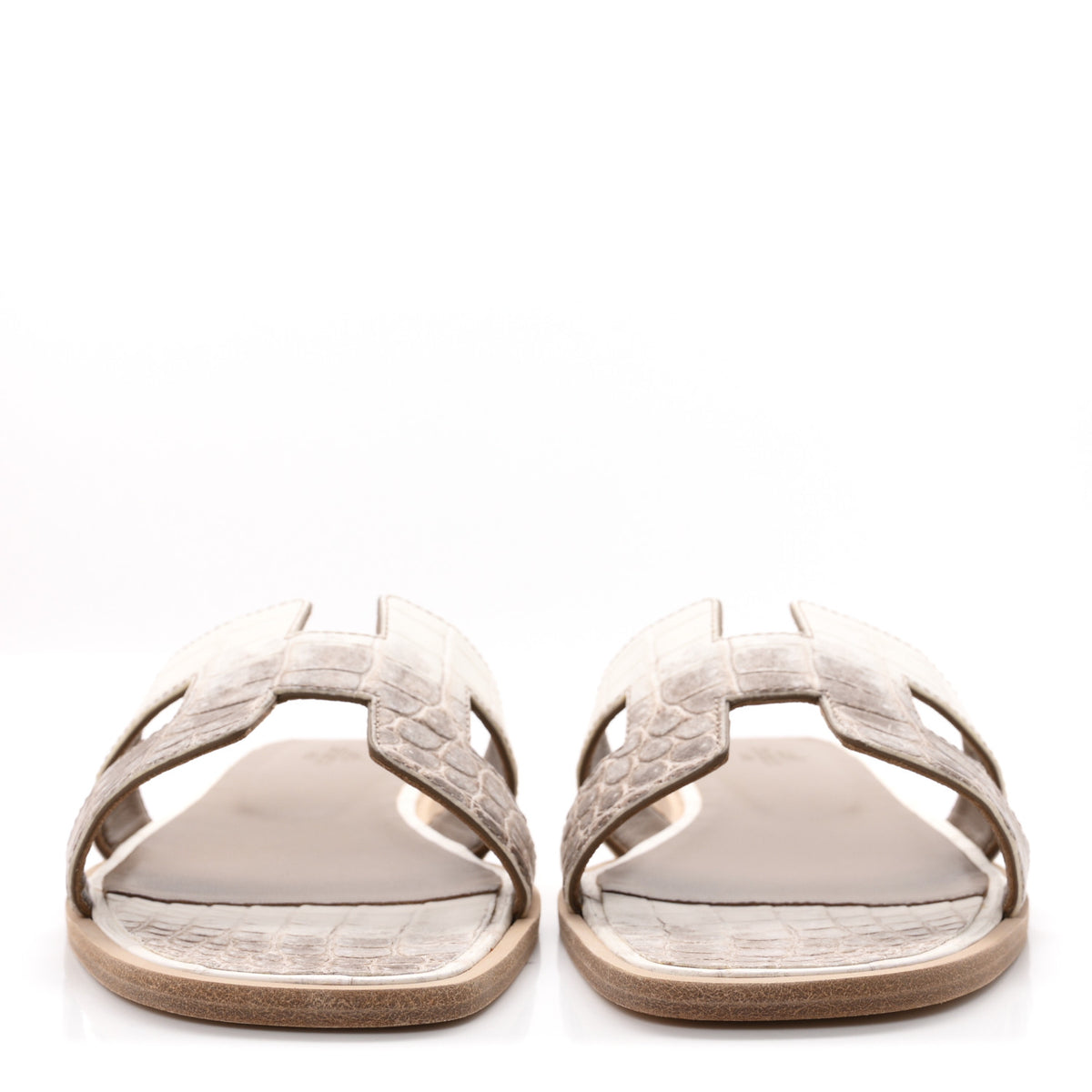 Hermes Matte Niloticus Crocodile Himalaya Oran Sandals 36 Blanc 40 3 of 11