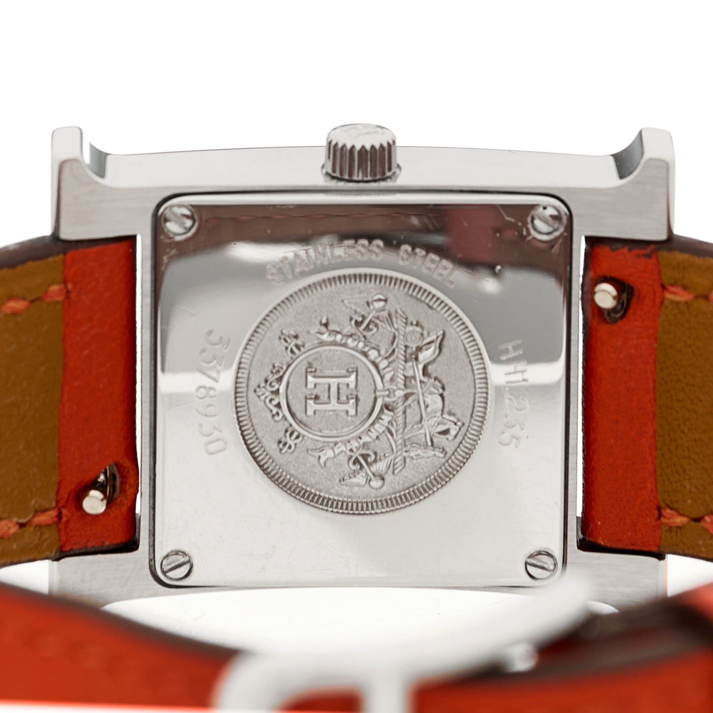 Stainless Steel Swift Diamond Bezel Mother of Pearl 21mm Heure H Hour Quartz Watch Orange
