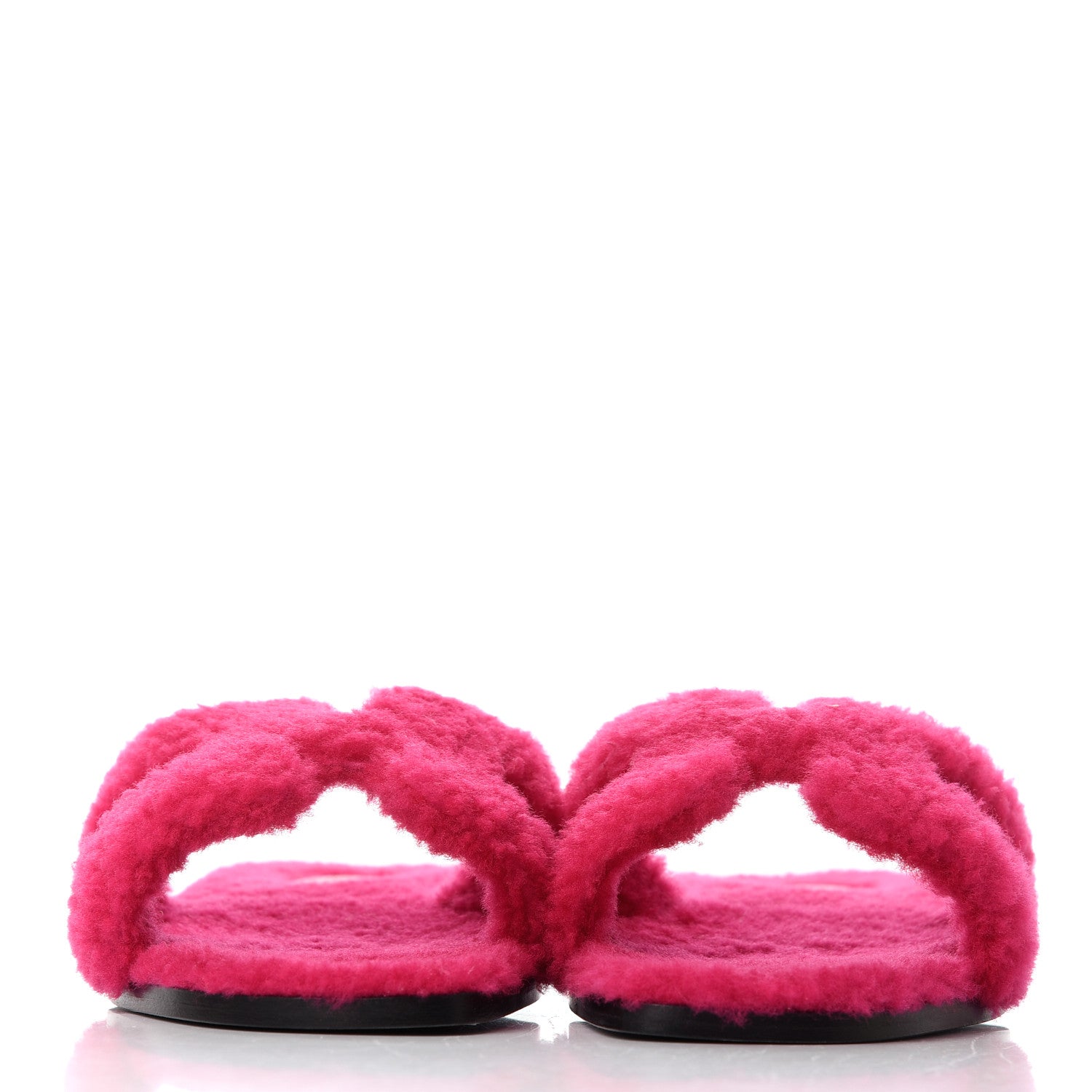 Hermes Woolskin Oran Sandals 38 Rose Fuchsia 2 of 9